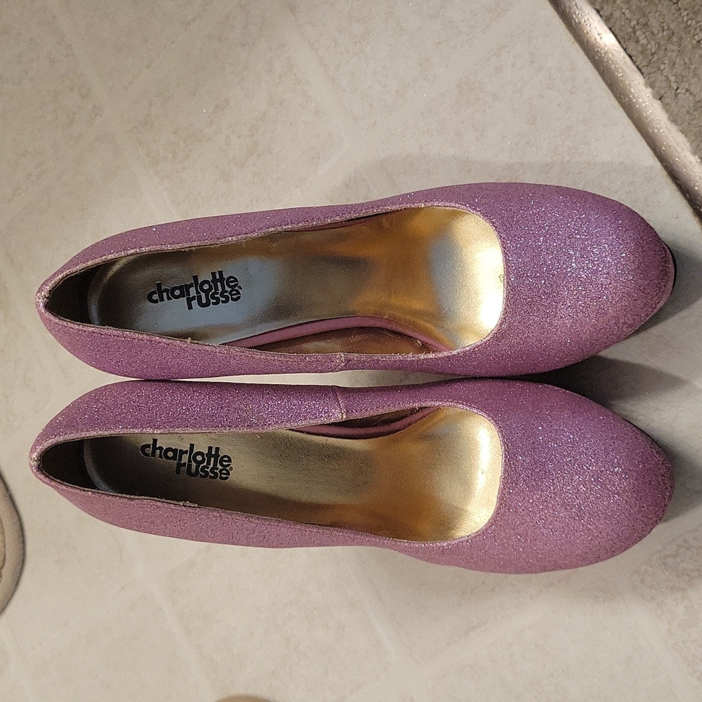 Pink glitter heels